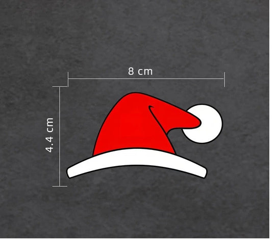 🎅 Cute Christmas Hat Car Sticker 🎄 – Creative Christmas Tree Side Window Decoration for Cars & Motorcycles 🚗🏍️ – Unique Holiday Car Decal 🎁