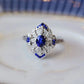 Fashion classic luxury women's light blue sapphire ring